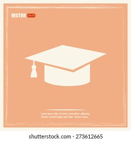 Graduation cap vector icon