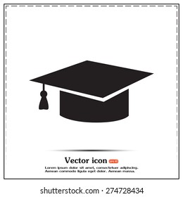 Graduation cap vector icon