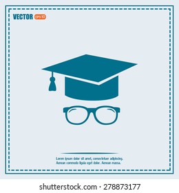 Graduation cap vector icon 