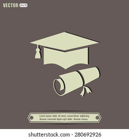 Graduation cap vector icon