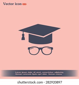 Graduation cap vector icon 