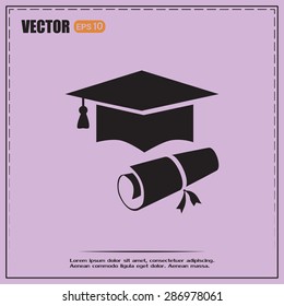 Graduation cap vector icon