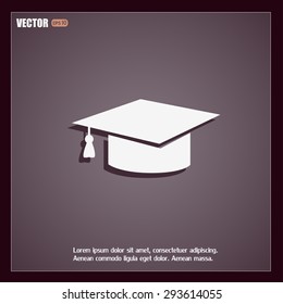 Graduation cap vector icon