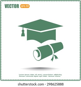 Graduation cap vector icon