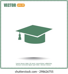 Graduation cap vector icon