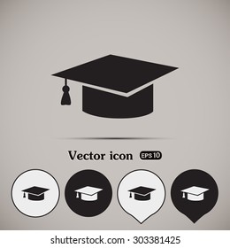 Graduation cap vector icon
