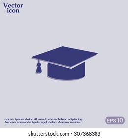 Graduation cap vector icon