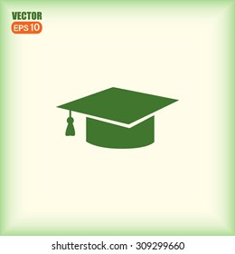 Graduation cap vector icon