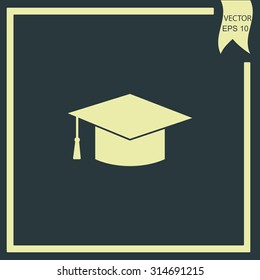 Graduation cap vector icon