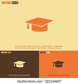Graduation cap vector icon