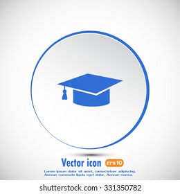 Graduation cap vector icon