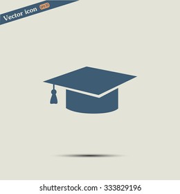Graduation cap vector icon