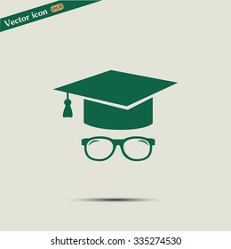 Graduation cap vector icon 