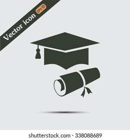 Graduation cap vector icon