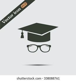 Graduation cap vector icon 