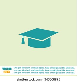 Graduation cap vector icon