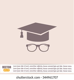 Graduation cap vector icon 