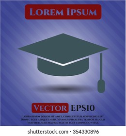 Graduation cap vector icon