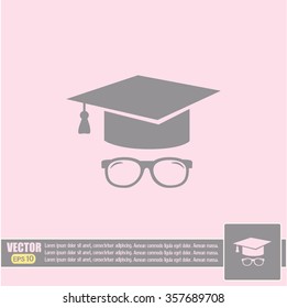 Graduation cap vector icon 