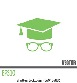 Graduation cap vector icon 