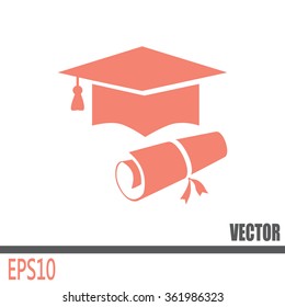 Graduation cap vector icon