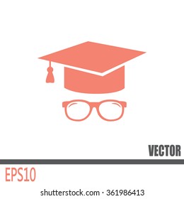 Graduation cap vector icon 