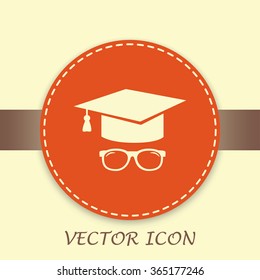 Graduation cap vector icon 