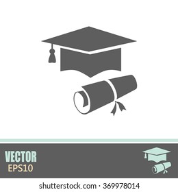 Graduation cap vector icon