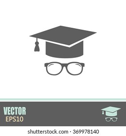 Graduation cap vector icon 