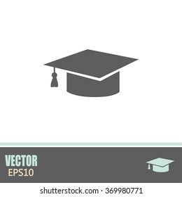 Graduation cap vector icon