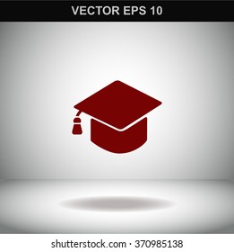 Graduation cap vector icon.