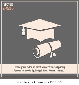 Graduation cap vector icon
