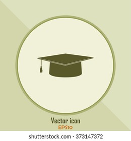 Graduation cap vector icon