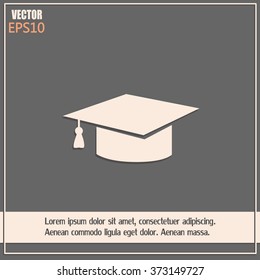 Graduation cap vector icon