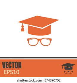 Graduation cap vector icon 