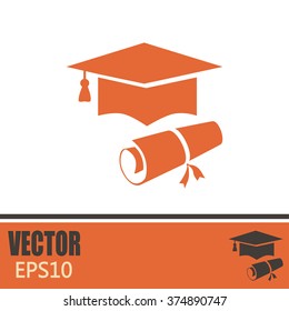 Graduation cap vector icon