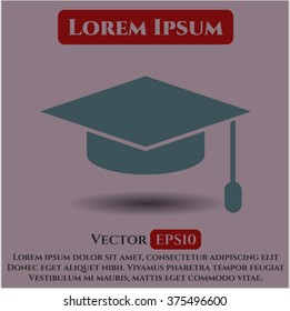 Graduation cap vector icon