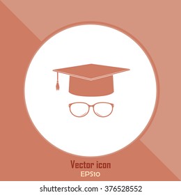 Graduation cap vector icon 
