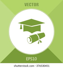 Graduation cap vector icon