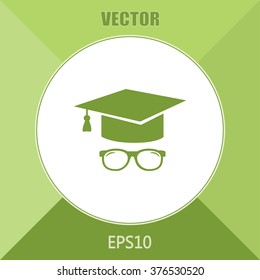 Graduation cap vector icon 