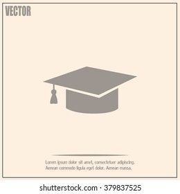 Graduation cap vector icon