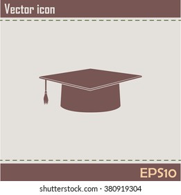 Graduation cap vector icon