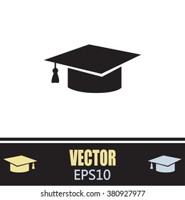 Graduation cap vector icon