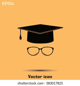 Graduation cap vector icon 