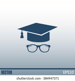 Graduation cap vector icon 