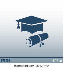 Graduation cap vector icon