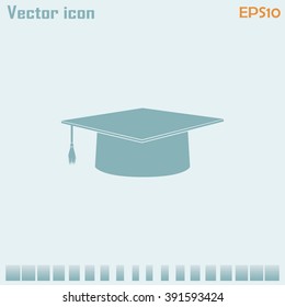 Graduation cap vector icon
