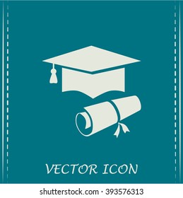 Graduation cap vector icon