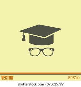 Graduation cap vector icon 