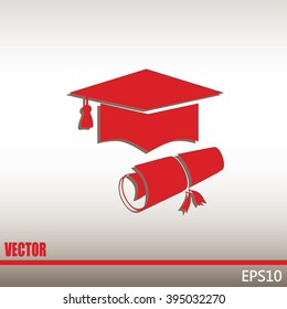 Graduation cap vector icon